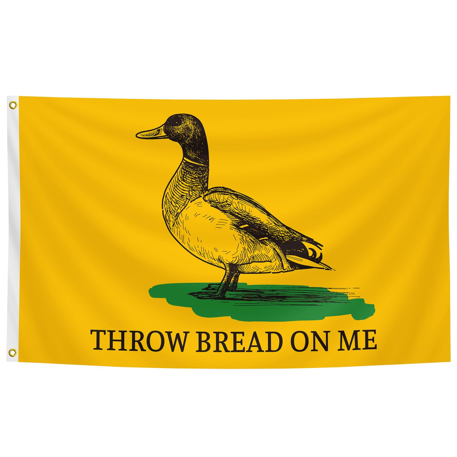 Funny Flags THROW BREAD ON ME Flags Banner 3X5Feet,Made Of Excellent Fabric, Sturdy, Durable And Brightly Colored, It Makes A Great Gift.
