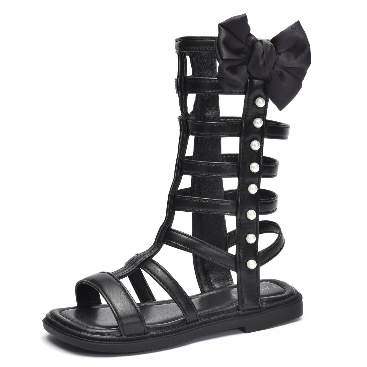 Skeblo Girls Rivet Gladiator Sandals Summer Princess Dress Strappy Flats Zip Up Boots Shoes