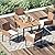 LAUSAINT HOME 5 Pieces Outdoor Patio Dining Set, All-Weather Wicker Rattan Furniture Set with Chairs Set of 4 and Wood Square Table with Umbrella Hole for Patio, Lawn, Garden, Backyard, Beige