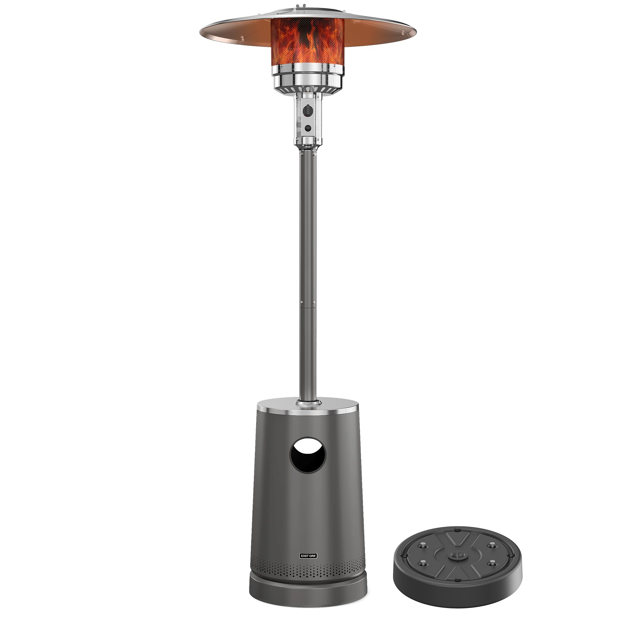 EAST OAK 50,000 BTU Patio Heater with Sand Box, Table Design, Double-Layer Stainless Steel Burner, Wheels, Triple Protection System, Outdoor Heater for Home and Residential, Lava Smoke