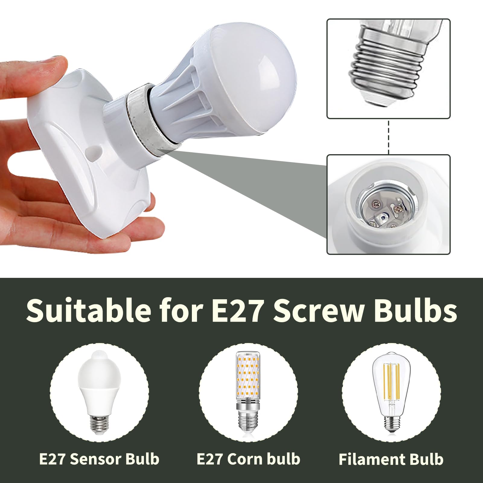 Set Da 4 Portalampada E27 A Vite – Base Quadrata In Ceramica E Plastica Ignifuga, 250V, Per Lampade Fino A 60W, Per Parete E Soffitto