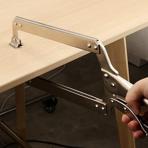 Miniatura 7 de NINGWAAN - 2 alicates de bloqueo de abrazadera C de 18 pulgadas, alicates de bloqueo C resistentes con almohadilla giratoria, abrazaderas de agarre