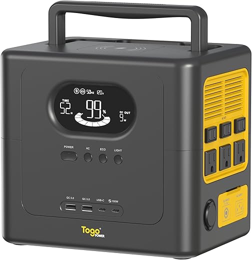 TogoPower Portable Generator, 1000W Gasoline Powered Generator for Backup Home Use Camping Outdoors, CARB