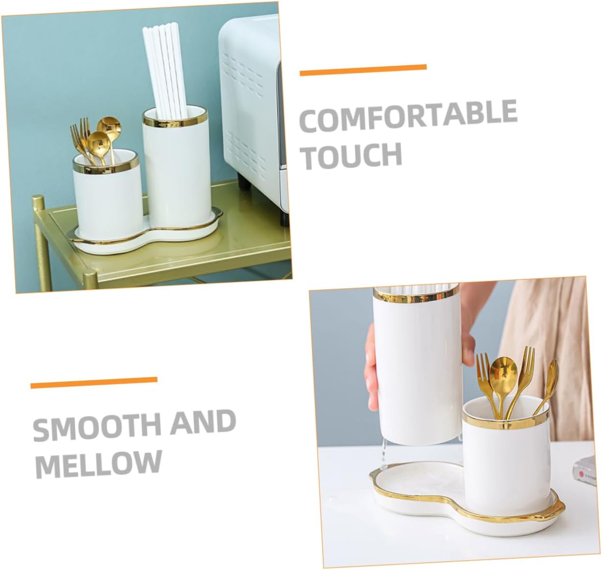 Ciieeo Farmhouse Style Silverware Cutlery for Countertop Chopsticks Storage Kitchen Supply Organizer