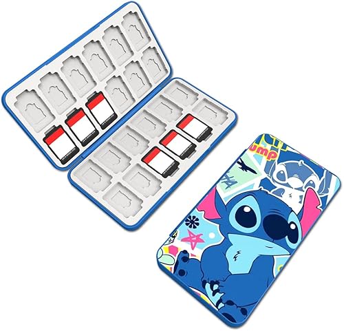 PERFECTSIGHT Cute Game Card Case for Nintendo SwitchSwitch LiteOLED, 24 Game Holder Cartridge Case for Game Cards and 24 SD Cards, Kawaii Portable