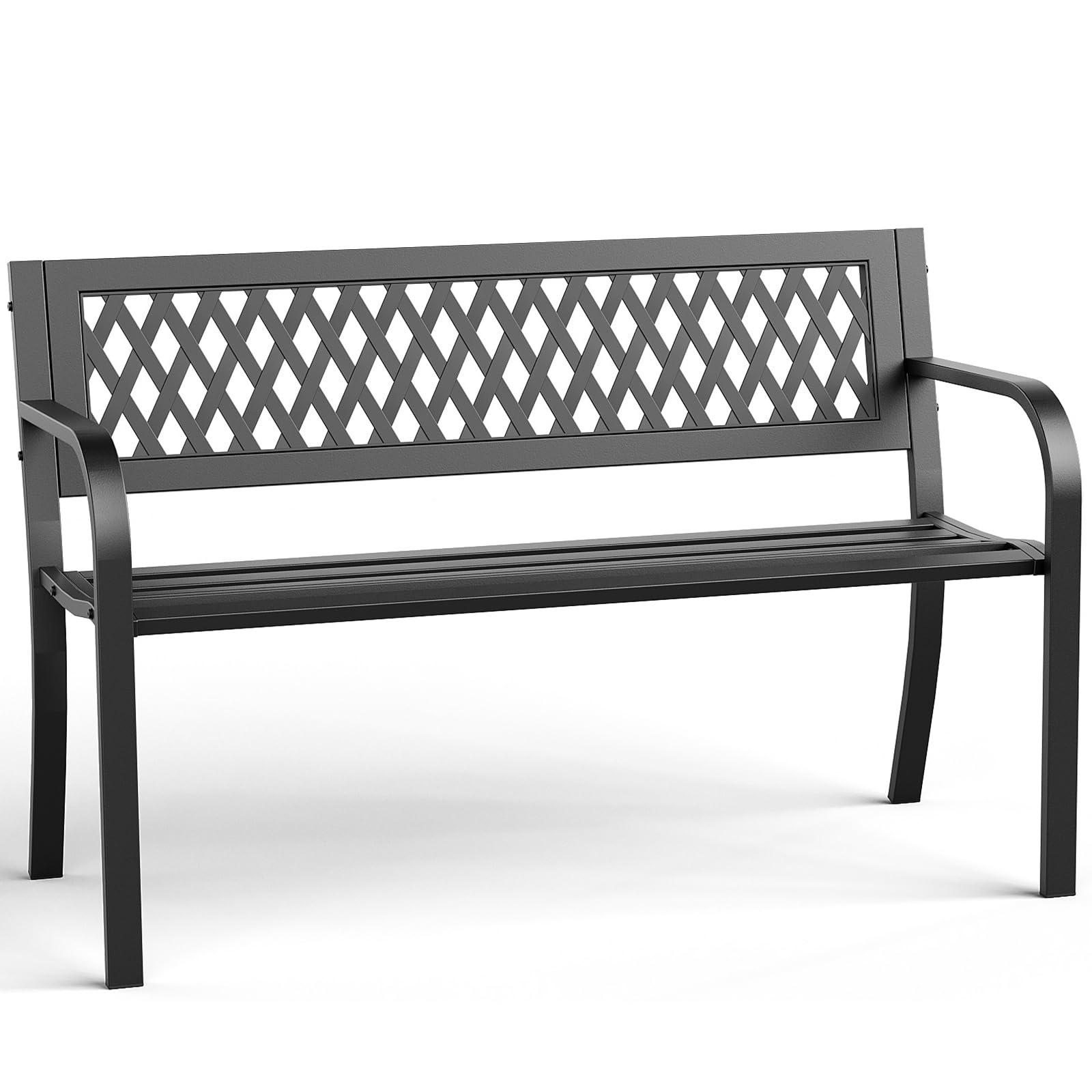 Make Changes Outdoor Bench, Garden, Terrace, Park, Entrance, Metal Bench with Backrest Comfortable, Stable, Durable, Loveseat Conservatory, Backyard, Lawn Furniture for Outdoor