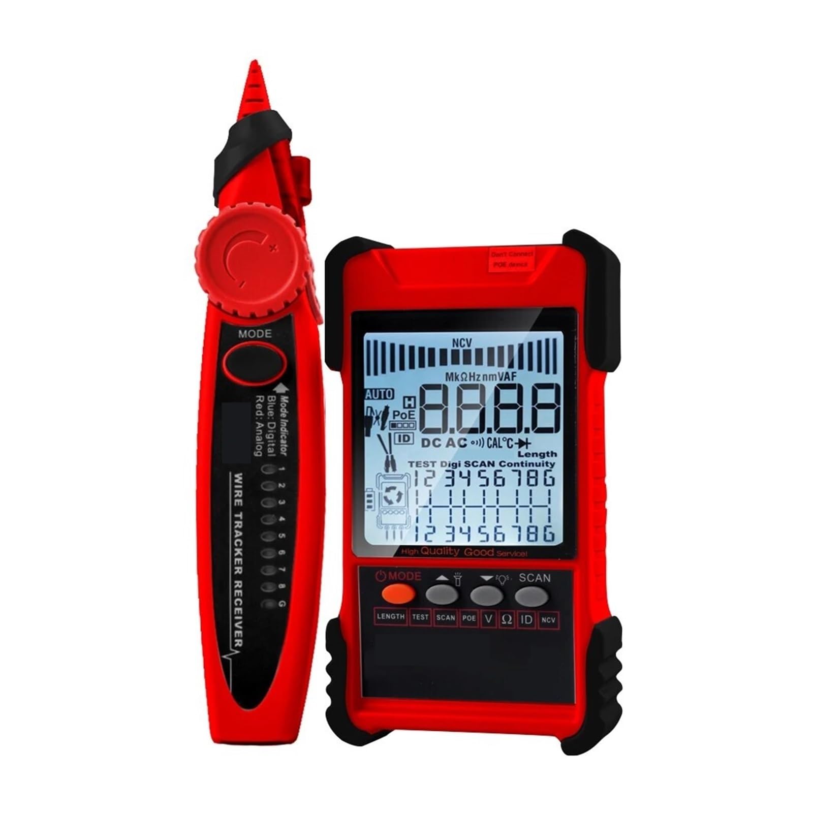 Mthckxjbsuz One Color Cable Tracker, Network Cable Tester Multimeter Lan Tracking Poe Test Sensitivity Adjustable Line Tracker