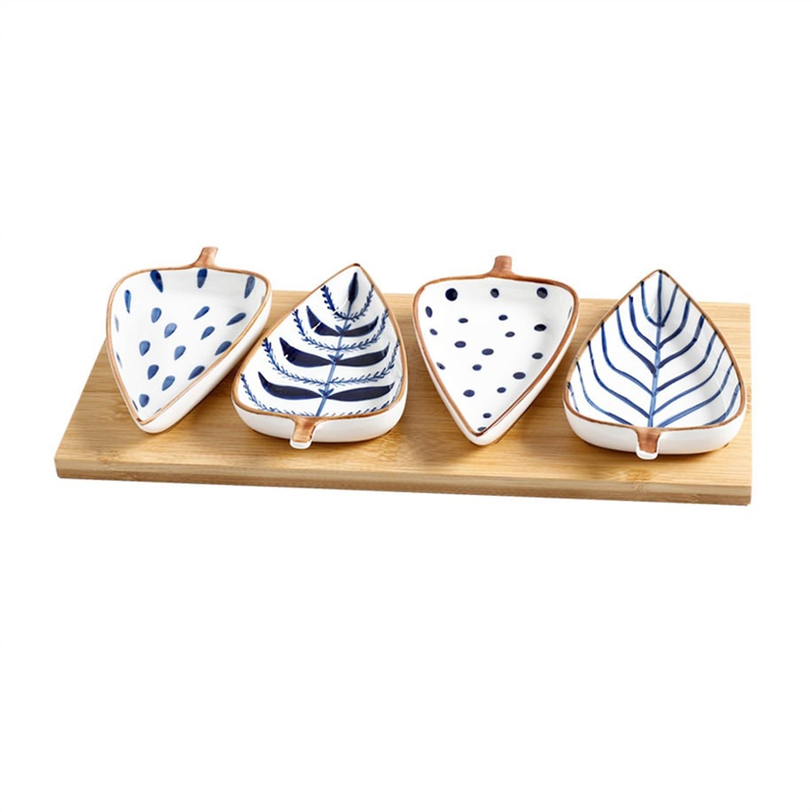 Ciotoline da Snack Piatto creativo for caramelle a forma di foglia, piatto for snack domestico compartimentato, ciotola for salsa delicata Piatti Snack Ceramica