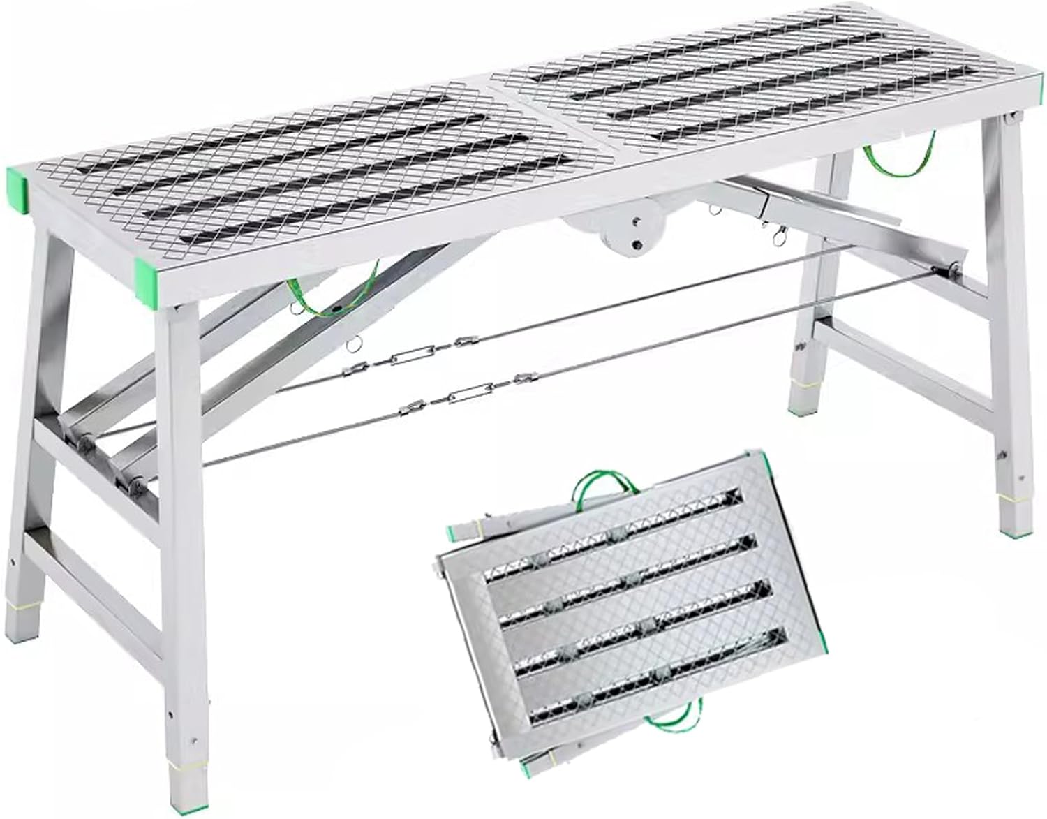 Multipurpose Scaffolding Equipment, Foldable Technical Ladder, Portable Steel Work Platform, Scaffolding Tower, Ladder Stool, Bench, Heavy Duty for Cleaning Drywall in Motorhome