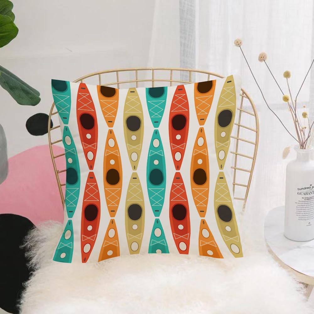 Hyosxw Kayaking And Canoeing Tiling Background. - A9 Cushion Cover,Throw Pillow Case Home Decorative For Living Room Bedroom Sofa Chair 18X18 Inch,Kayaking And Canoeing Tiling Background.,Pillowcase 45X45cm