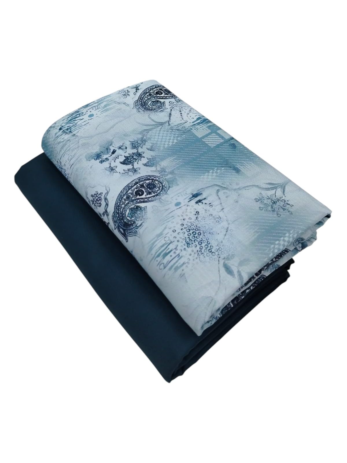 swadhavika Men's Unstitched Cotton Shirt & Pant Fabric Combo||2.25m Printed Shirt Fabric + 1.20m Solid Trouser Fabric||Ready to Stitch||-picture-43