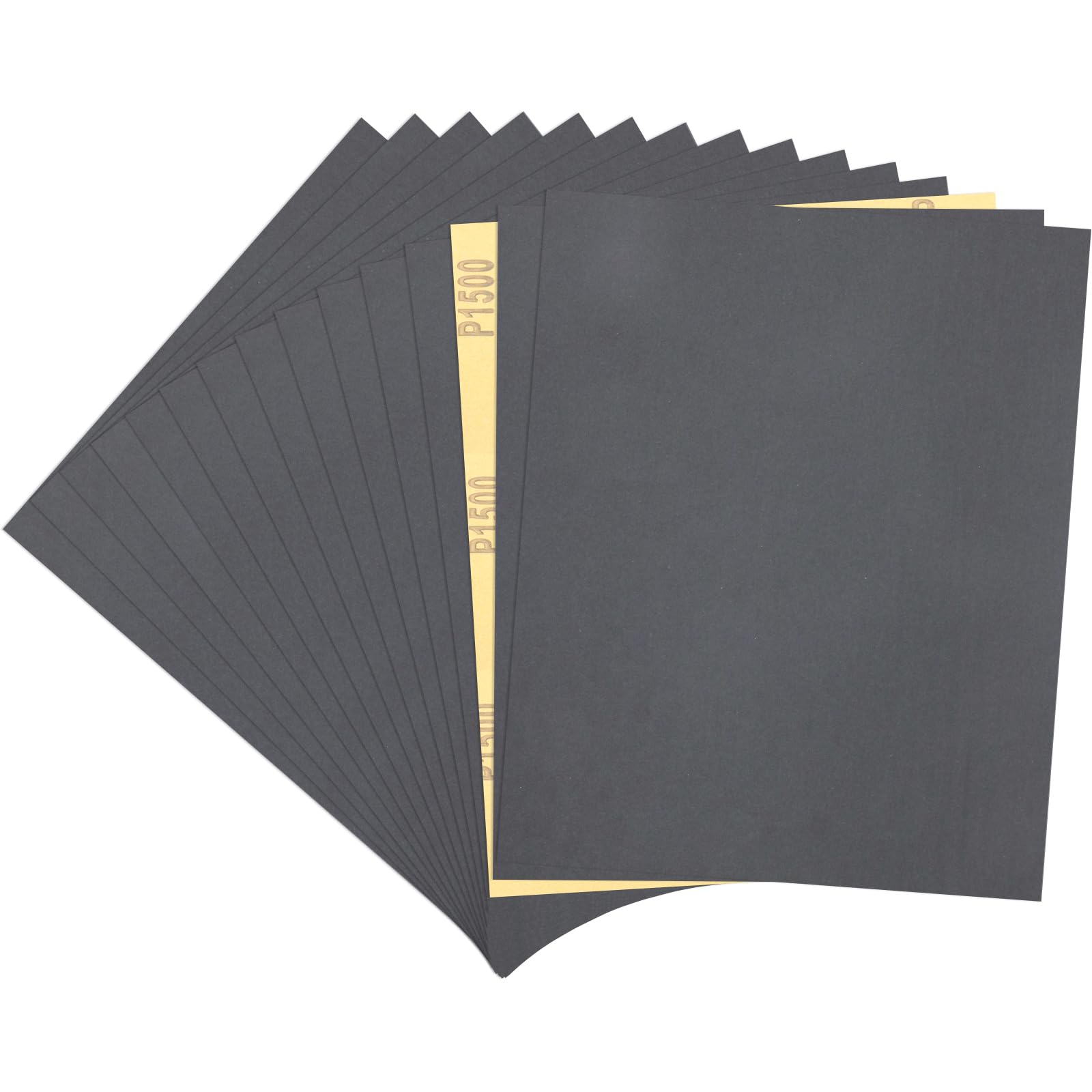 15 Pcs Sandpaper 1500 Grit Wet and Dry Sandpaper Sheets, 9 x 11 Inch Sand Paper Pack for Wood Furniture, Walls, Metal, Automotive Polishing & Finishing