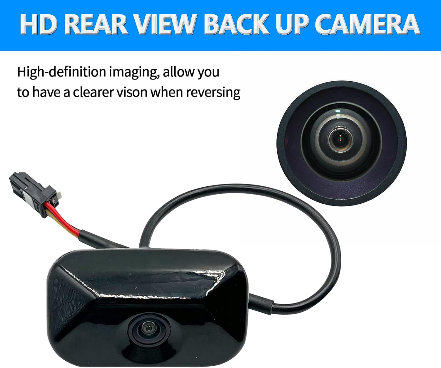 Rear View Back Up Camera Compatible with Kia Soul 2010-2013 Replaces 957602K100 95760-2K100-I7 Color Black