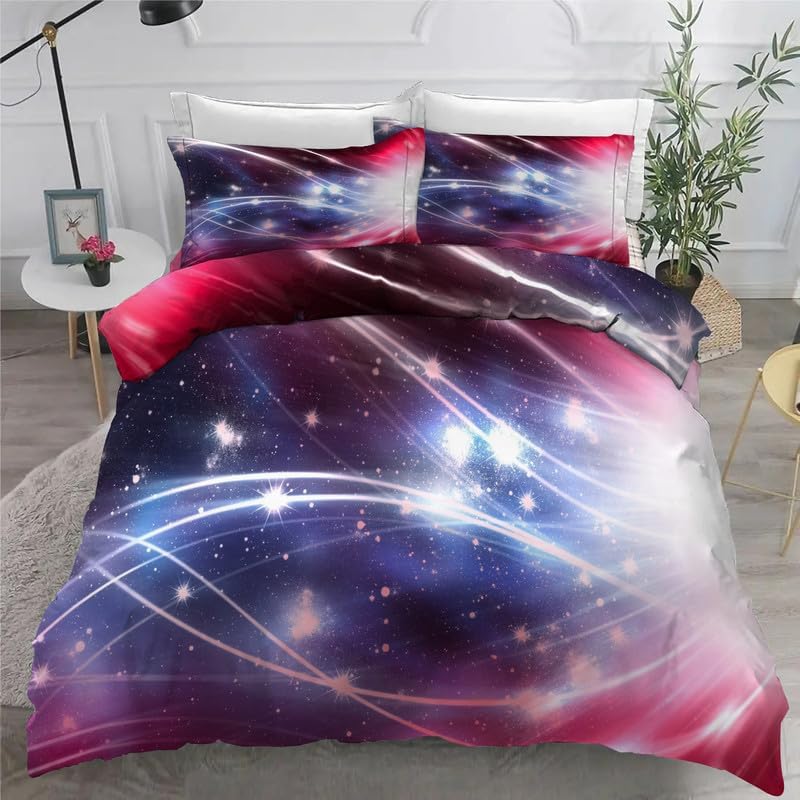 Geometry Duvet Cover Full 3D Print Bedding Sets Full Soft Microfiber Comforter Cover and 2 Pillow Shams 20"X26", Bed Set Duvet Covers with Zipper