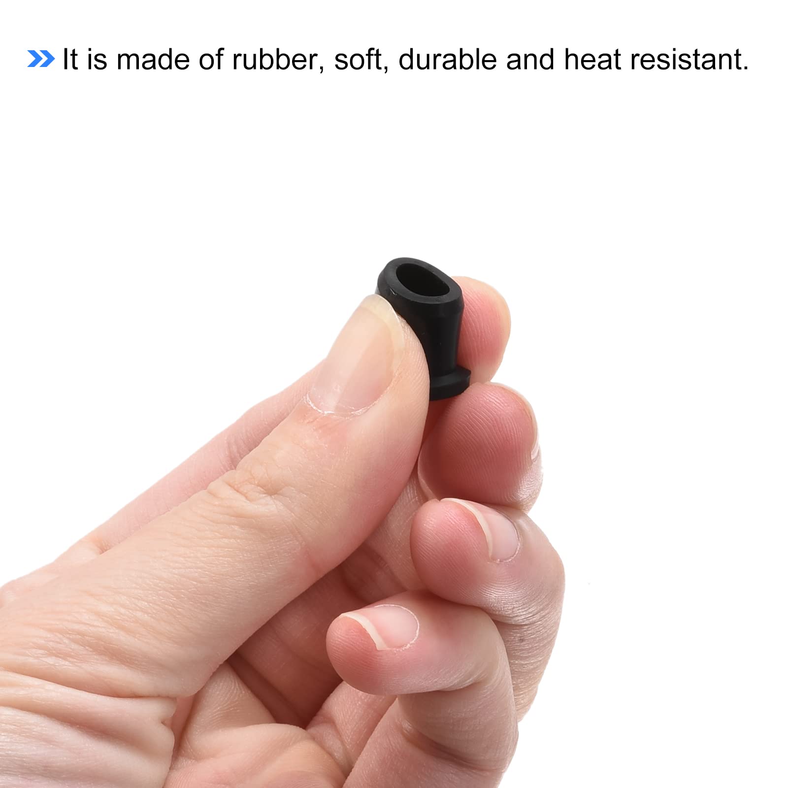 10-Pack Rubber Grommets - 9mm Mount Diameter T-Type Cord Protectors For Wires & Cables