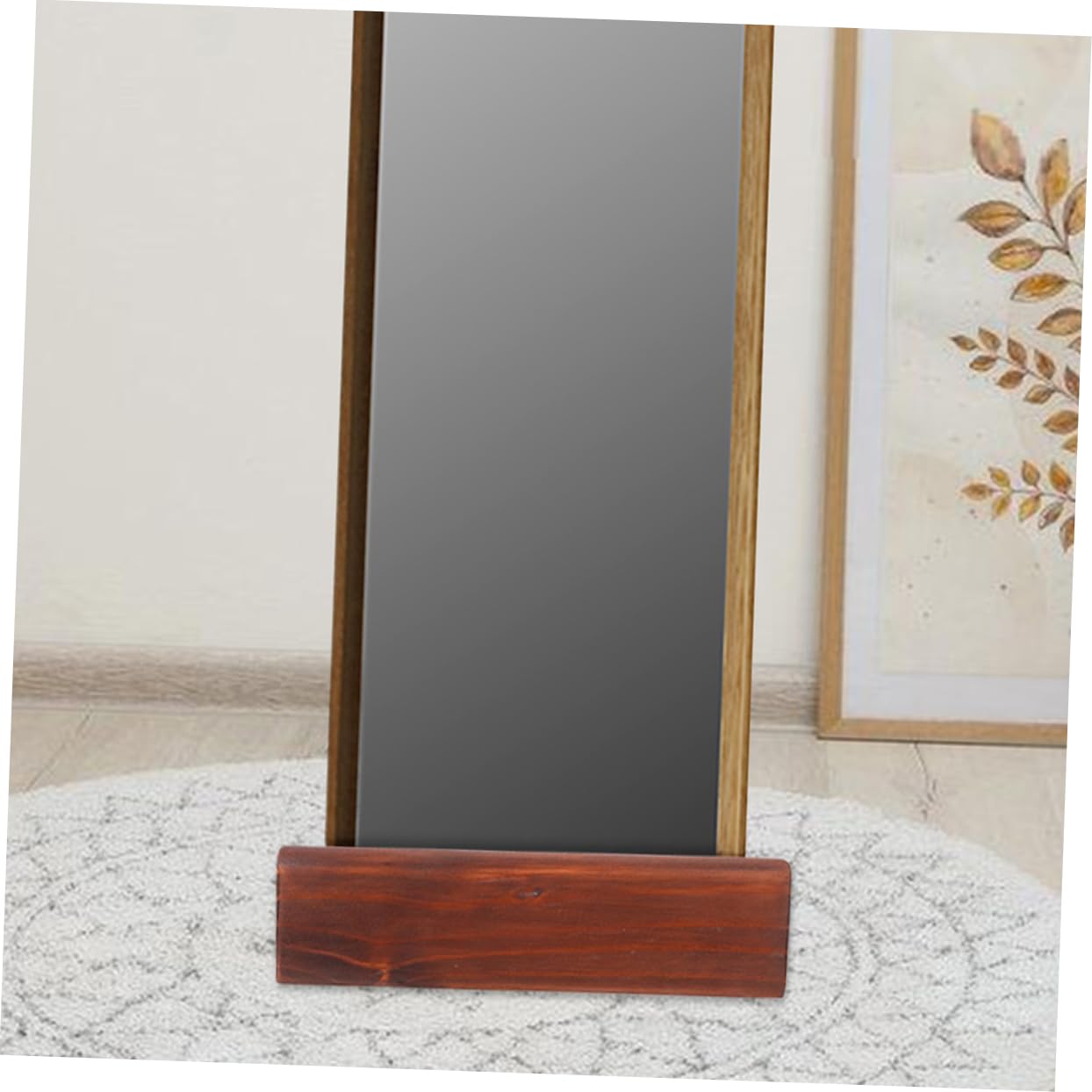 CORHAD Wooden Full Mirror Stand Versatile Support Holder for Artworks and Mirrors Stable Base for Living Bedroom Kitchen Office Design