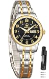 Watch Women Two Tone Watches for Women with Date Dress Womens Watch for Small Wrists Luxury Easy Read Watches for Woman Waterproof Blue/Black/Gold/Silver Dial Reloj para Mujer