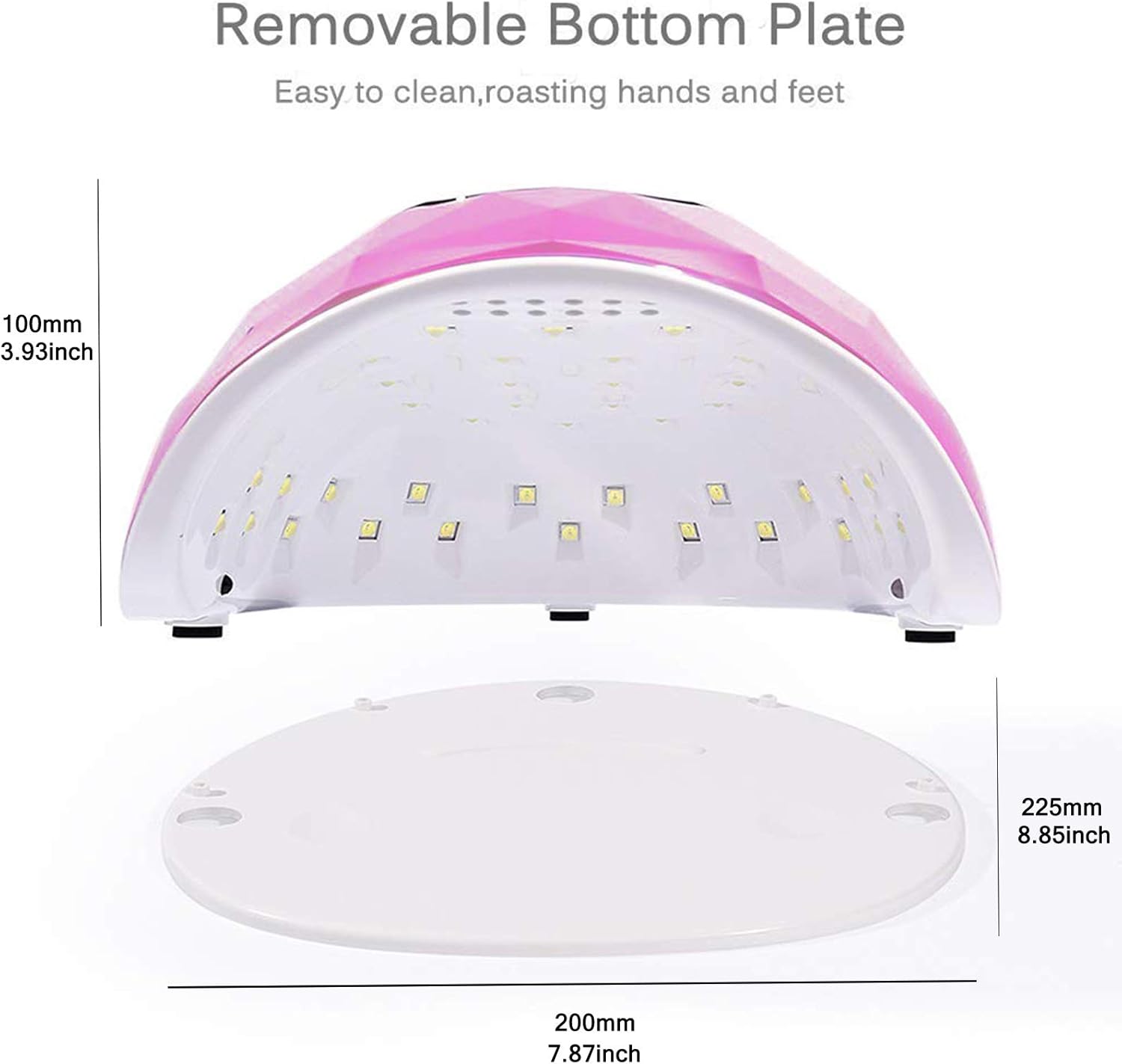 UV LED Nail Lamp Nail Dryer Nail dryers for Gel and Regular Polish 86W Fast Drying Gel Polish Adjustable 4 Time Presets Smart Sensor (Pink)