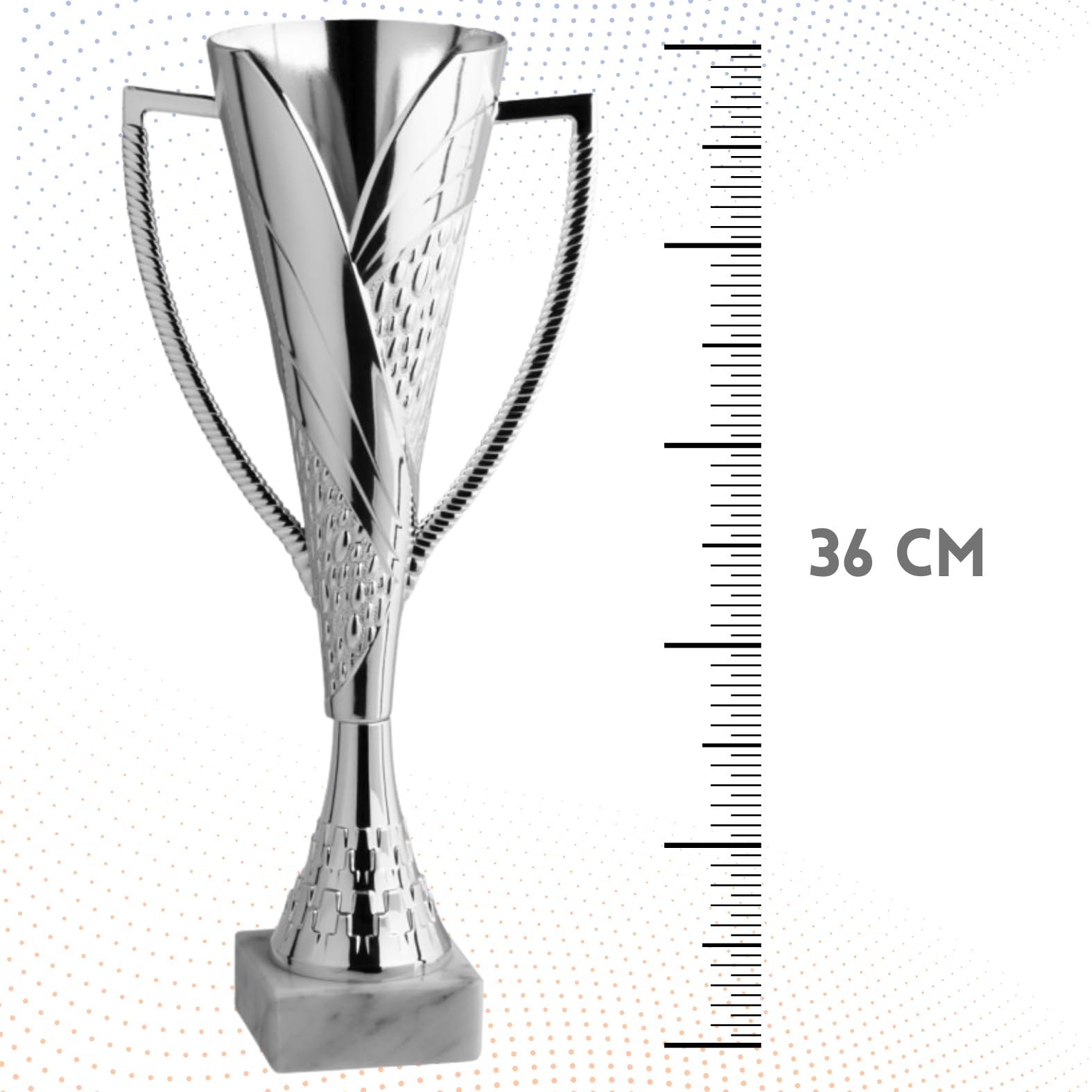 Trofeo Personalizzabile 36, 35, 34 cm Singolo o Tris per Tutti Gli Sport, Calcio, Calcettto, Tennis, Basket, Padel, Fantacalcio, Concorsi, Premiazioni cod. 12.281