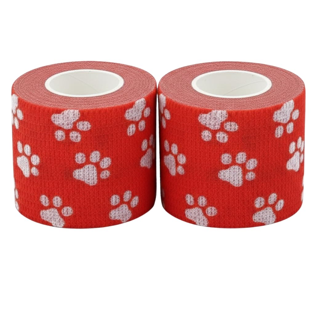 PETS EMPIRE Paw Print Wrap Tape Bandage, Self-Adhesive Non-Woven Tape | Pet Bandage (Pack of 2) for Legs, Paws, Wounds | Gauze First Aid for Dogs, Cats, Horses, Birds and Guinea Pigs-image-11