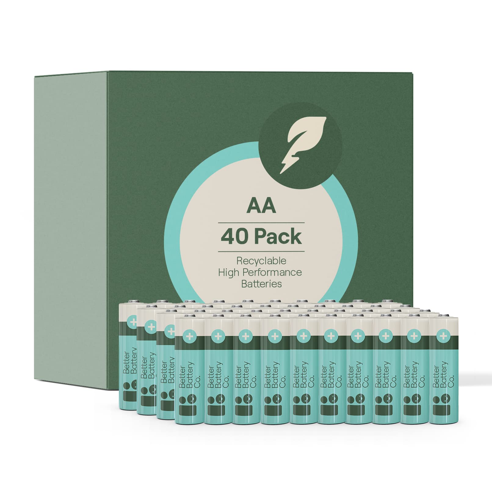 AA Battery Multipack – High-Performance Carbon Neutral Batteries with Organizer Box & Built-in Recycling Program – Bulk Pack 40 AA Batteries