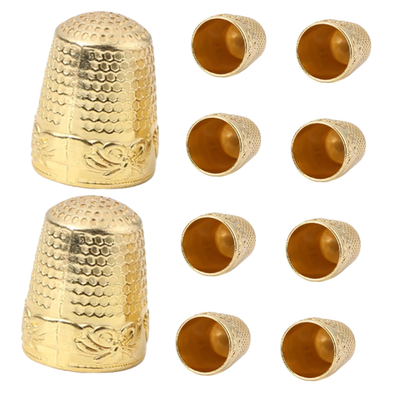 ULDIGI 10Pcs Sewing Thimbles Retro Style Finger Protectors for Crafts Lightweight and Portable Sewing Accessories for Quilting and Embroidery Projects