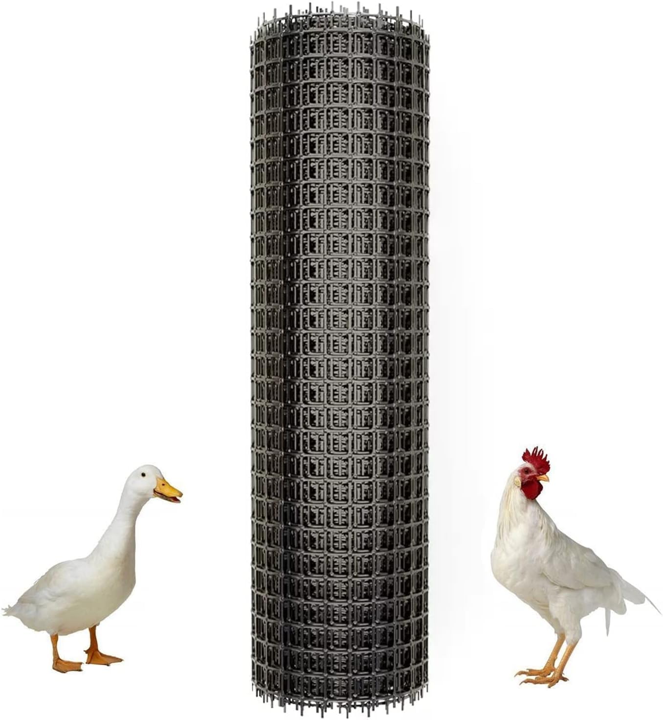 Black Poultry Netting (for Cats, Dogs and Ducks), Reusable Plastic Rolled Netting for Outdoor Gardening, Heavy Duty Fencing Netting(1.8x50m/3.3x164ft)