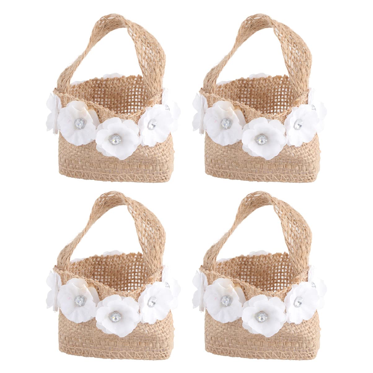 Buy Happyyami Christmas Decor 4pcs Burlap Wedding Flower Girl Basket