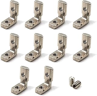 4545 Corner Bracket T Slot Corner Connector L-Shape Corner Joint Bracket for European Standard Aluminum Profile Come with Screws (Pack of 10)
