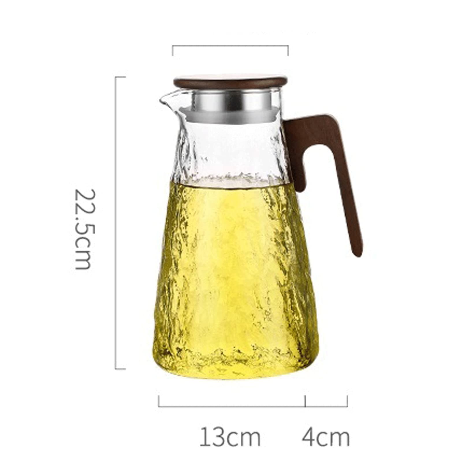 Juego de Tetera de Vidrio Resistente a Altas temperaturas, Ideal para Uso doméstico, para Uso en hostelería, para Sala de Estar y Agua fría.