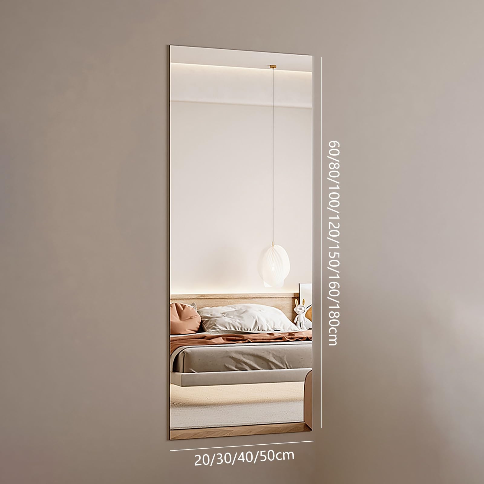 Specchio in acrilico a figura intera, autoadesivo, resistente agli urti e agli urti, ideale per uso domestico, riflettore ad alta precisione, specchio lungo