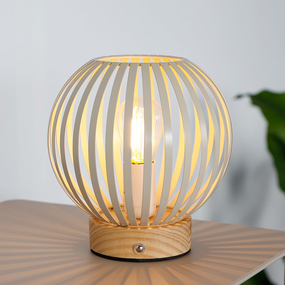 JHY DESIGN Tafellamp Batterijbediend Draadloze Tafel Lamp met LED Gloeilamp Metaal Nachttafellamp Designer Batterij Lamp voor Bruiloften, Feesten, Binnen, Woonkamer, Tuin, Balkon, Buiten