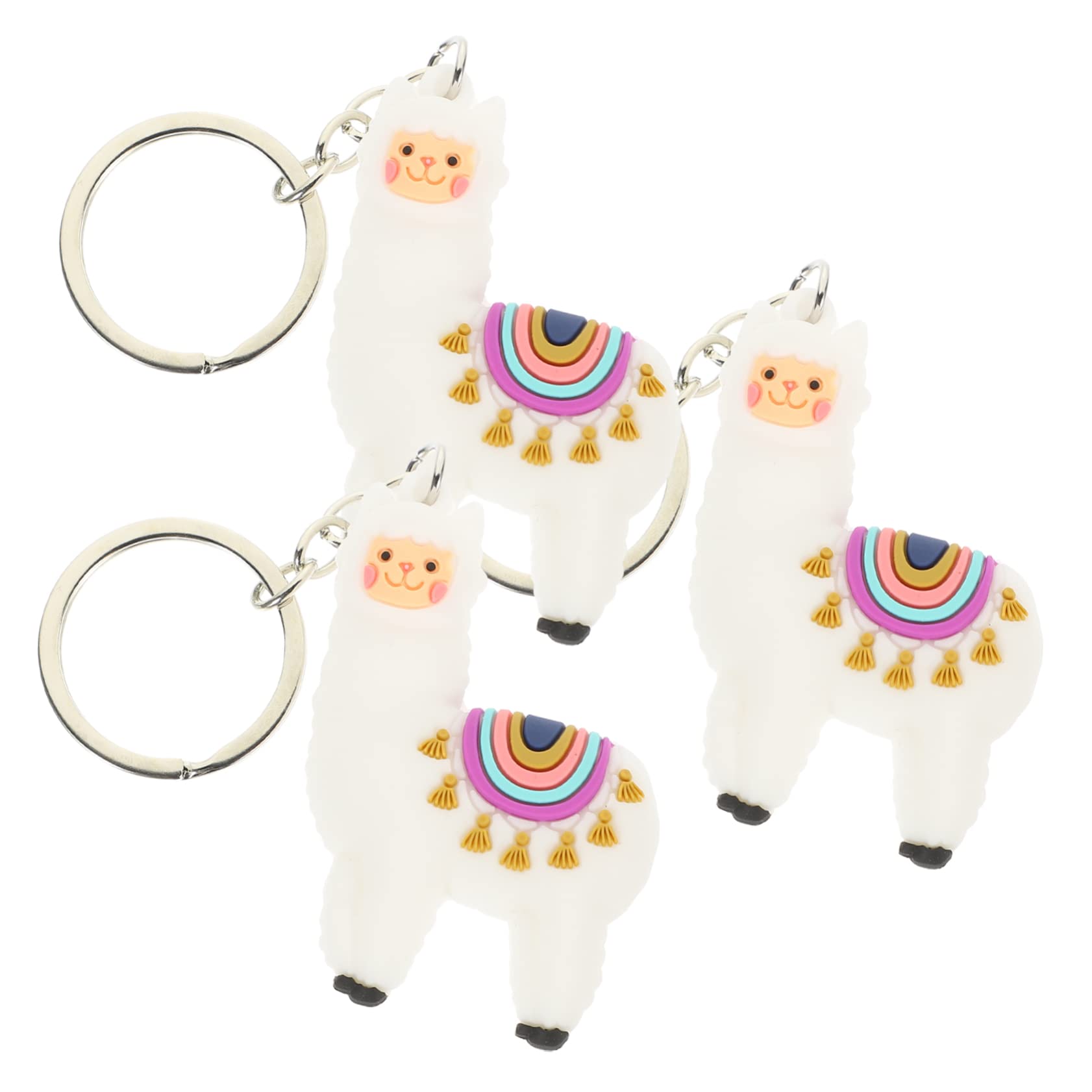 KOMBIUDA 12piezas Llavero De Alpaca De Peluche Adorno Colgante Para Mochila Bolsa y Llaves Diseño Creativo y Compacto Para Niñas y Fiestas