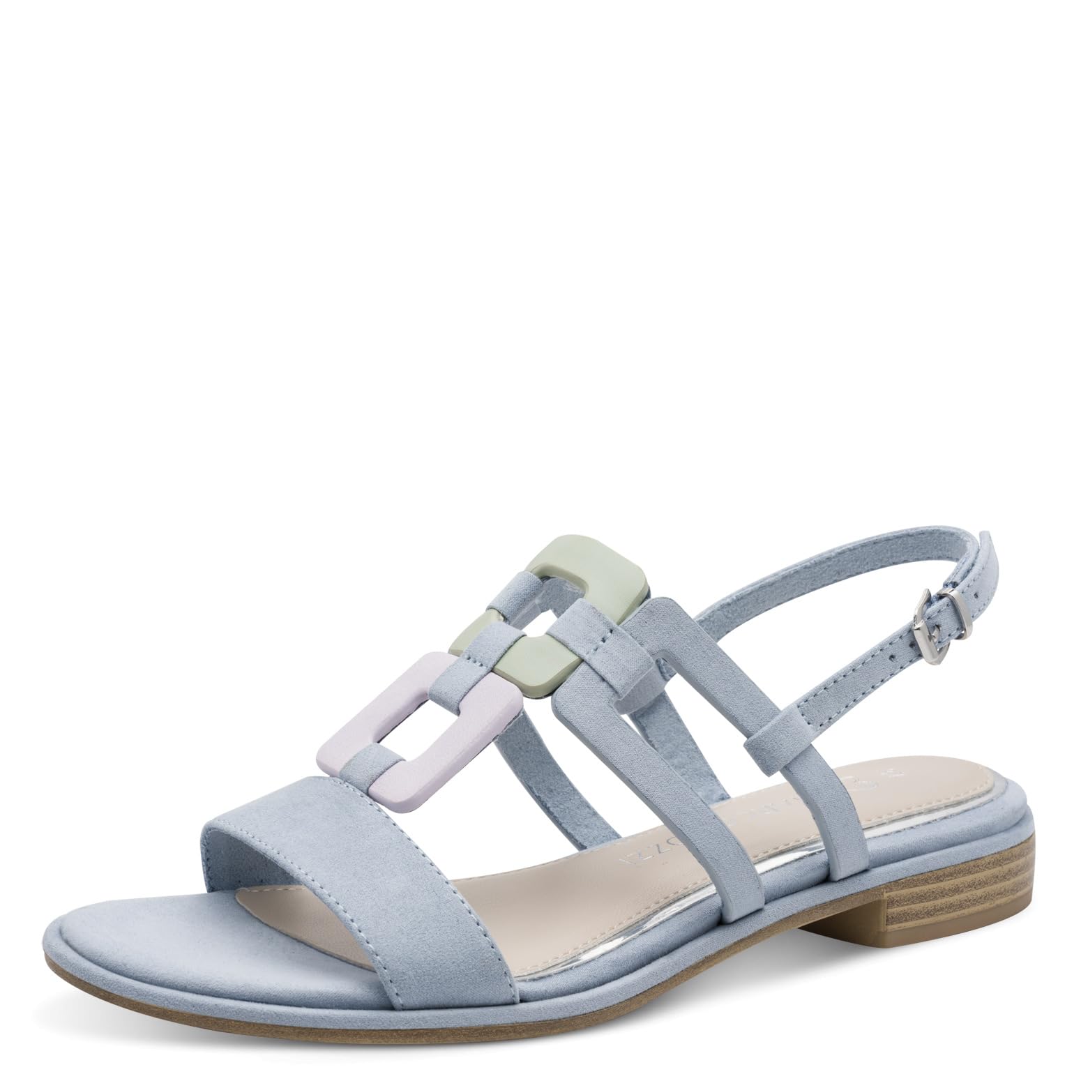 MARCO TOZZI Women's Sandal soft Feel Me Footbed Vegan soft Lining Vegan, blue (LT.BLUE COMB), 5.5 UK