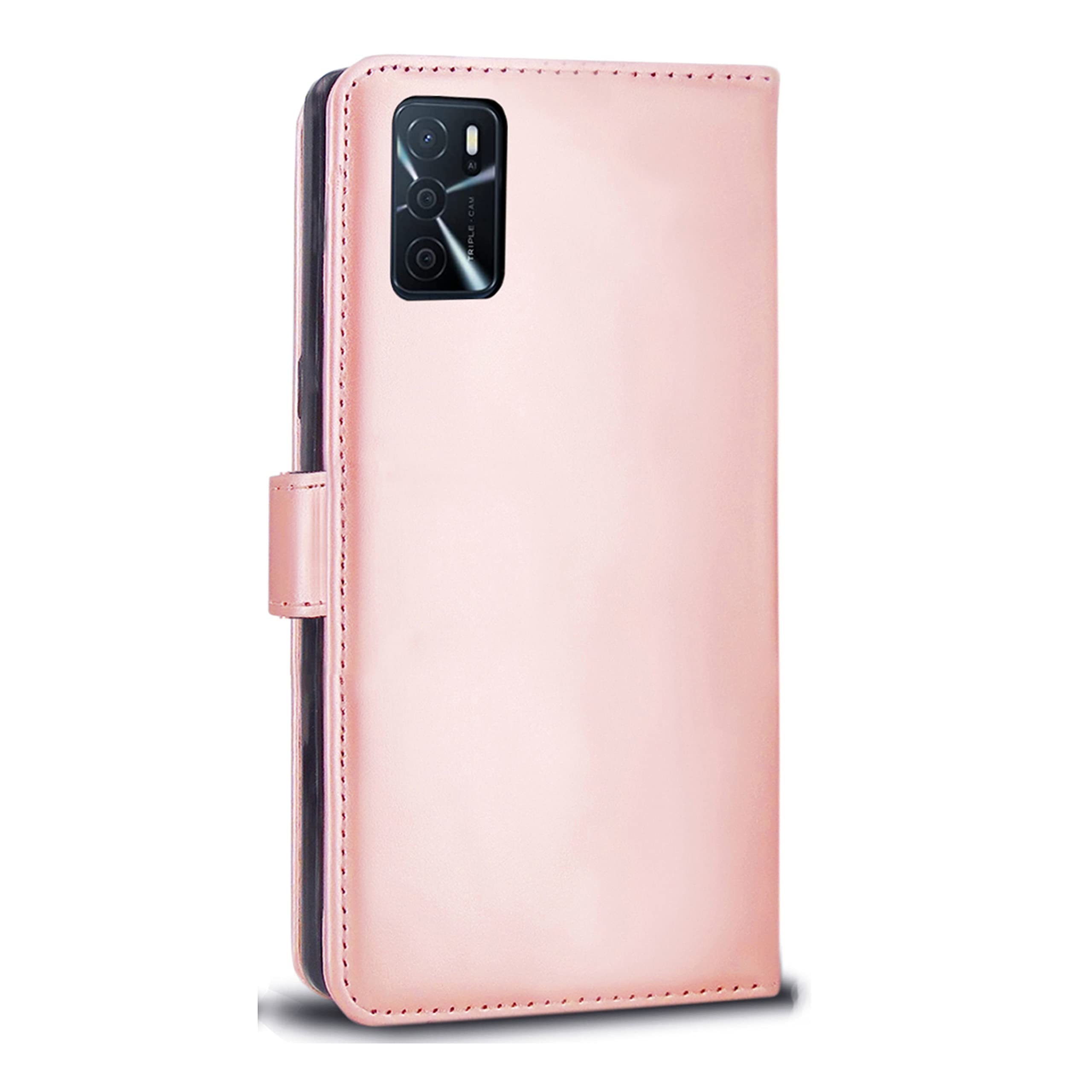 Flip Folio PU Pelle Portafoglio per OPPO A16/A54S Cover con chiusura magnetica,tasca con cerniera,con 7 scomparti per carte di credito,con Cinturino da Polso Magnetica Goffrato Fiore Cover Viola