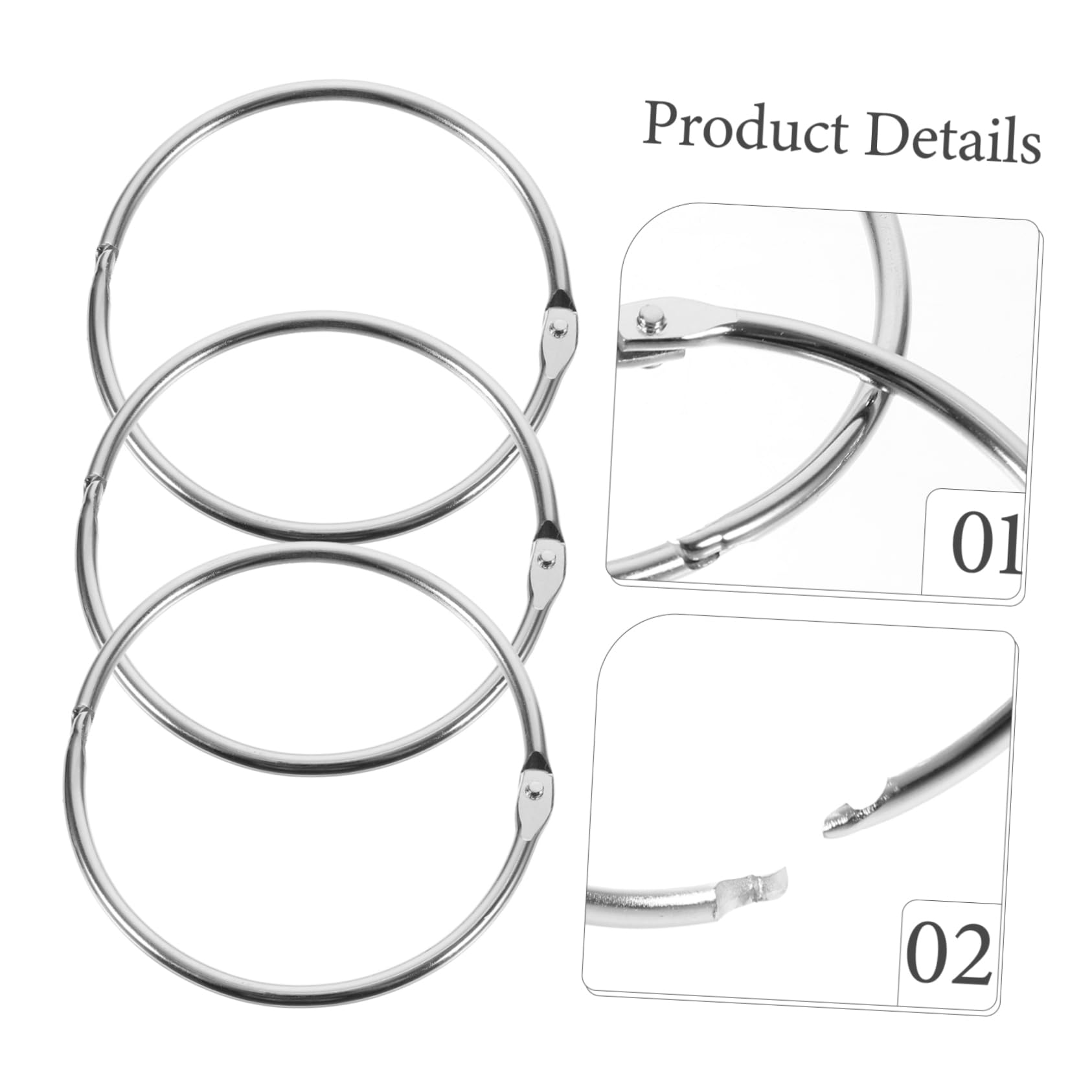 NUOBESTY 60 Stk Schnallen für lose Blattbinder sprengring bastelringe schlüsselanhänger ringe selber machen Schlüsselring-Clips bastelset hängende Schlüsselanhänger Karteikartenringe Eisen