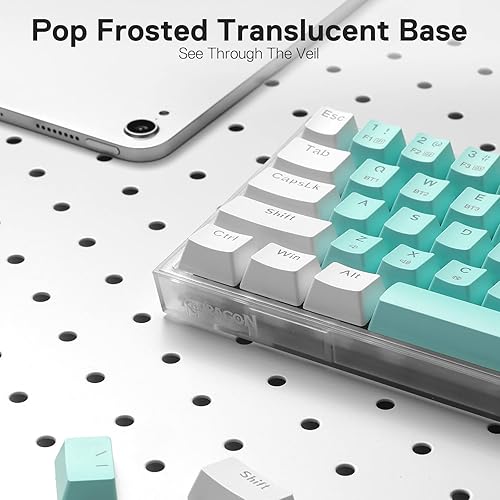 Miniatura 5 de Redragon K631 PRO WT Teclado inalámbrico RGB para juegos 65% de 3 modos, teclado mecánico compacto intercambiable en caliente con conector PCB sin