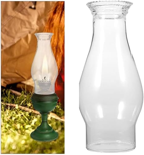Miniatura 2 de STOBAZA Cristal de repuesto para farol de huracán, 2 piezas de lámpara prensada, pantalla de queroseno para lámpara de cámara vintage antigua,