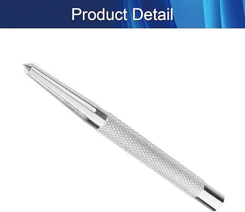 Miniatura 4 de Hegebeck Punzón central moleteado superficie antideslizante cromado vástago herramienta de mano para metal o madera herramienta universal para