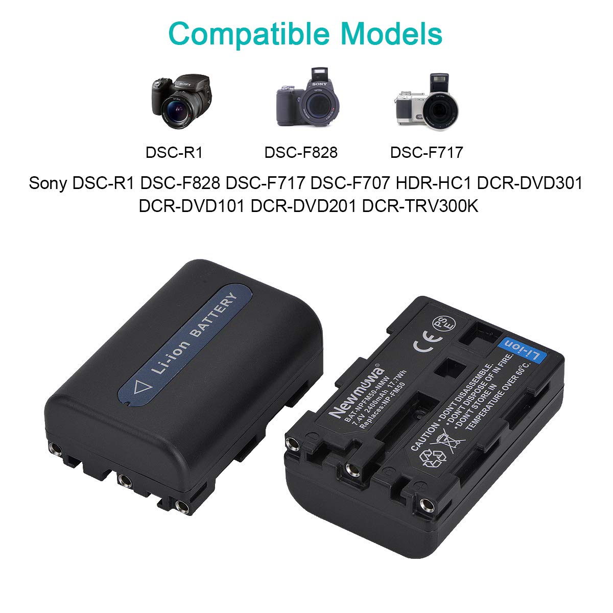 Batteria E Caricatore USB Per Sony NP-FM50 - Kit Con 2 Batterie Da 2400mAh, Per Fotocamere E Videocamere - Foto 11