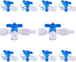 MEETOOT 10-Pack Disposable 3-Way Stopcocks Medical Valves - Sterile, Leak-Proof for School DIY Experiments & Research Projects
