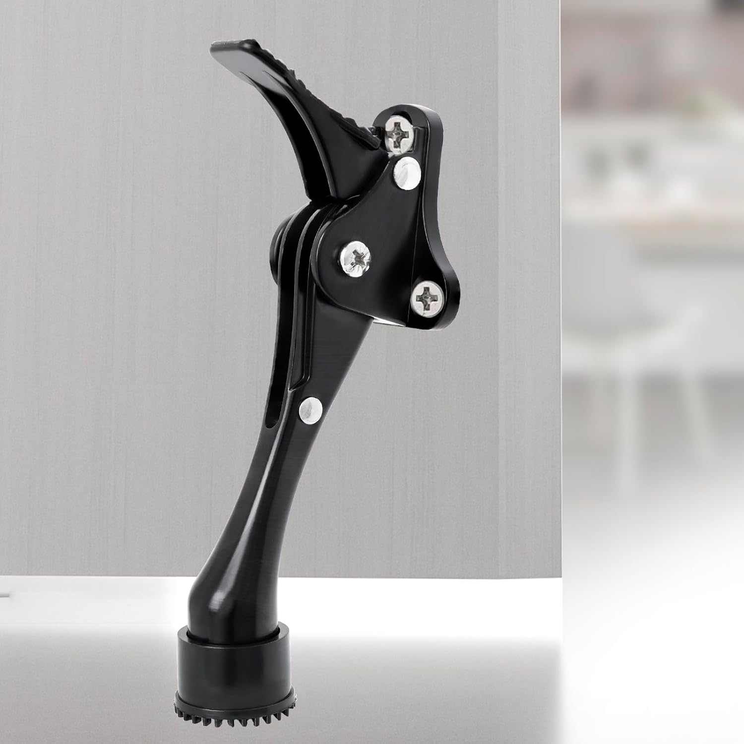 KOVOSCH 4 Inches Kickdown Door Stoppers Black, Heavy Duty