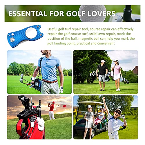 Golf-Divot-Tool-2Pcs-Arreglapiques-Golf-Herramienta-de-Reparacion-de-Divot-de-Golf-Tenedor-de-Campo-de-Golf-con-Boton-Emergente-y-Marcador-Bola-Magnetica-para-Golfistas-Accesorios
