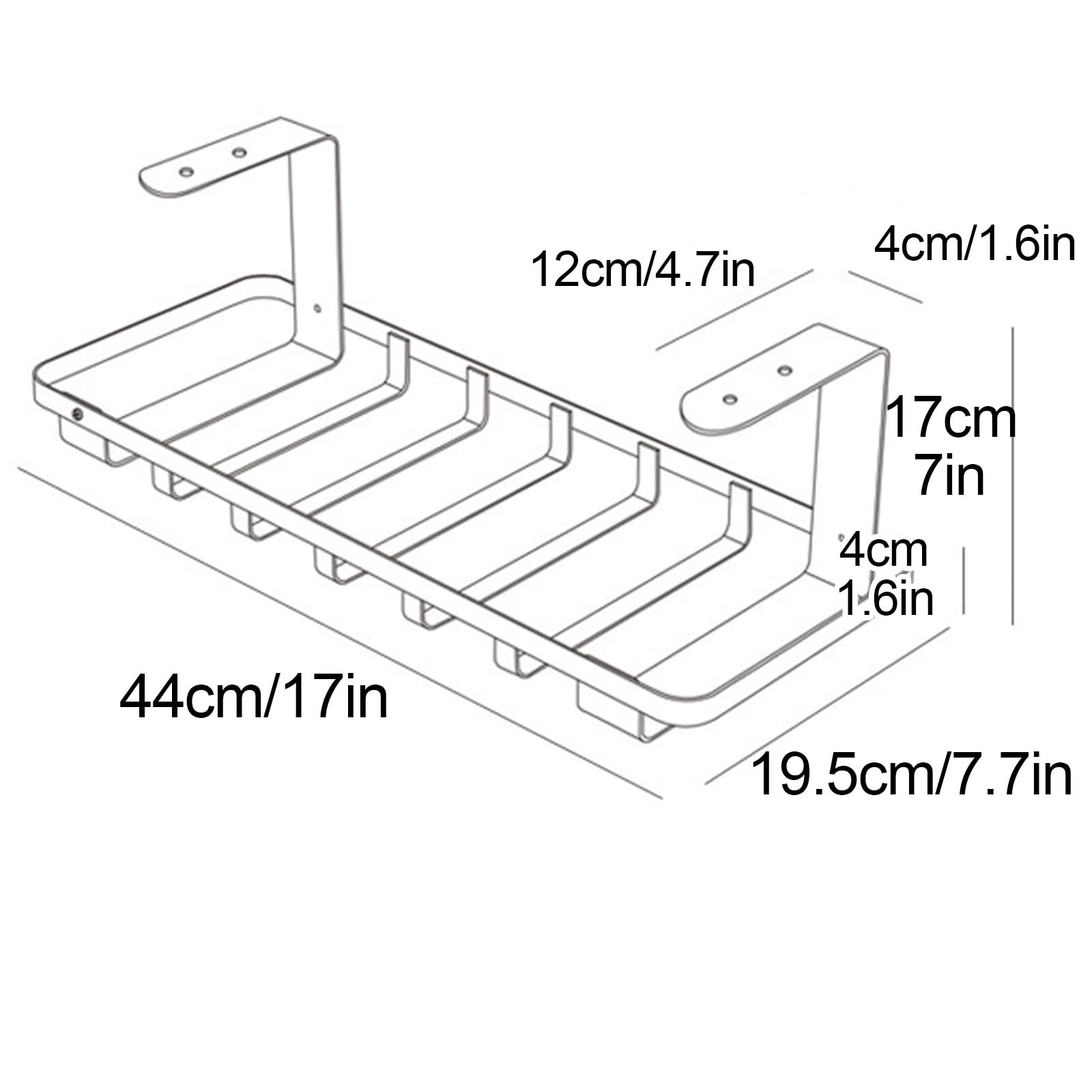 Organizador Cables Bajo Escritorio 44x19,5cm Canaletas para Cables de Gran Capacidad y Fácil Montaje para Oficina en Casa