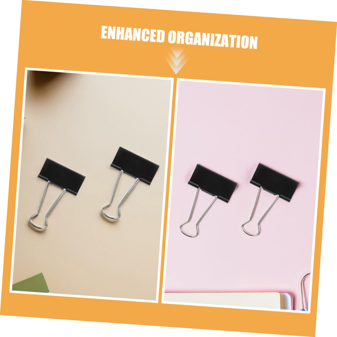 SEWACC 60 piezas Clips de Metal Negro para Oficina Sujeción Resistente Papeles Facturas Organizador Reutilizable