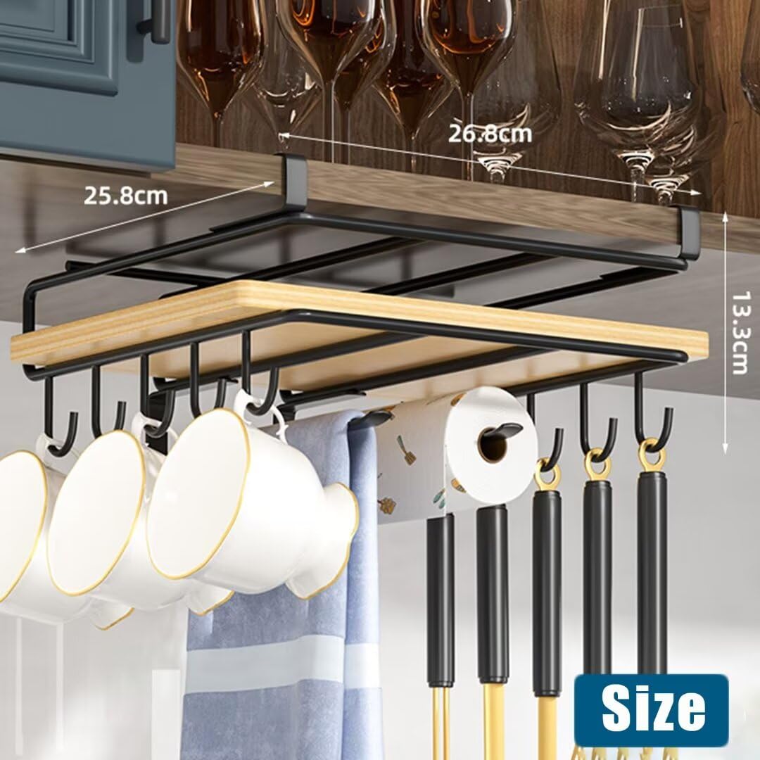 Schneidebrett-Regal, Topfdeckel-Halter, kein Bohren, stilvolle Wandmontage, Regal mit Haken, silberfarben, Küchenaufbewahrungslösung