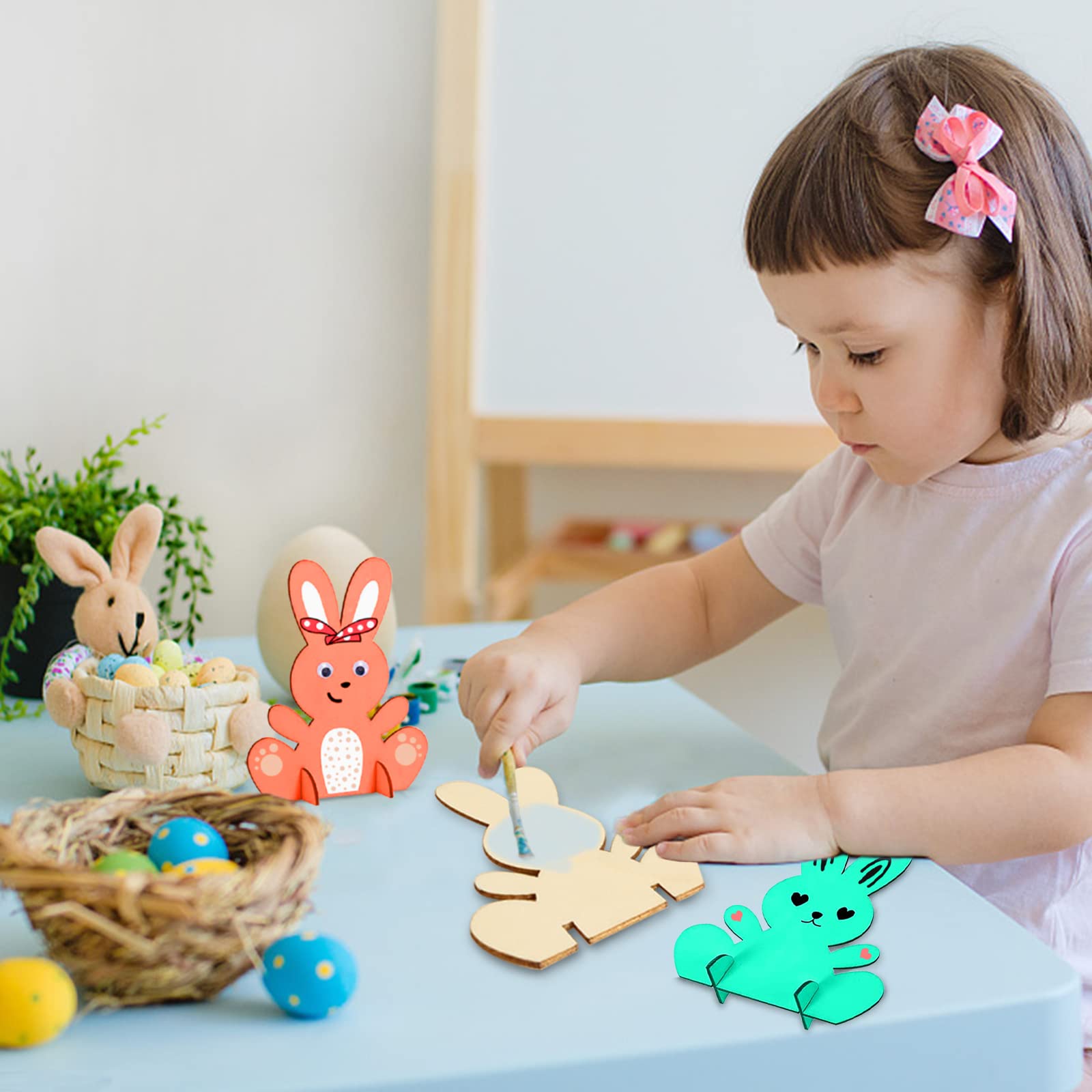 Mollette Di Legno Con Coniglietti Pasquali - 12 Pezzi Per Decorazioni E Foto - Foto 9
