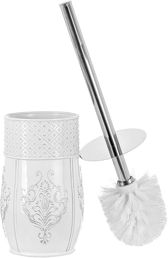 Creative Scents White Toilet Brush Set Toilet Bowl Brush
