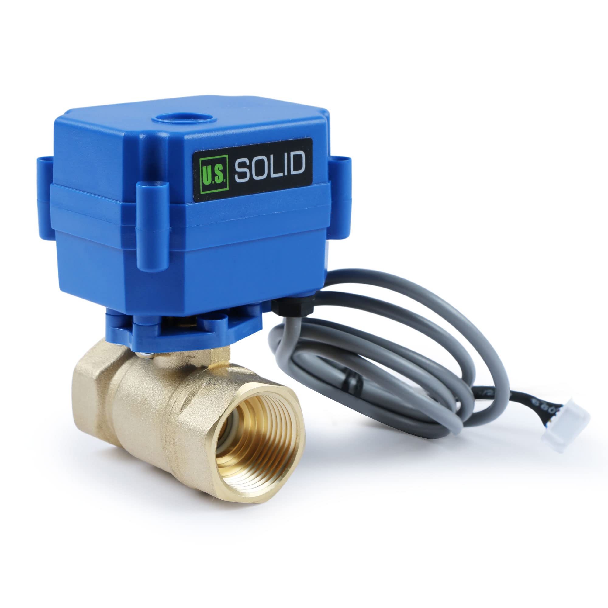 U.S. Solid Detector de Fugas de Agua - Sistema Detector de Alarma de Fugas de Agua con válvula de Bola motorizada de latón de Cierre automático de 3/4", Controlador y 3 sensores y Alarma de Sonido