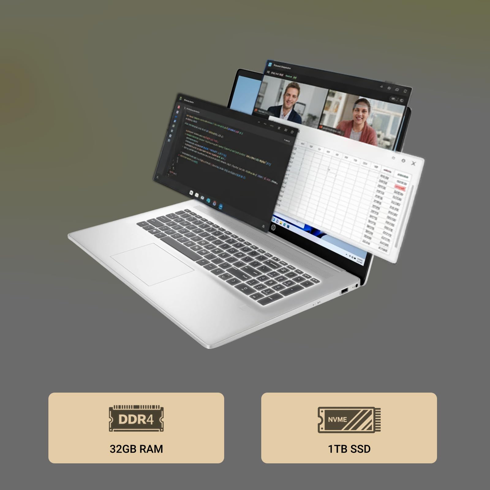 HP 17.3 Business Laptop, Intel 10-Core i5 1334U (Beats i7-1255u), 17" FHD(1920 x 1080) 250Nits Display, Backlit Keyboard, Fingerprint Reader, Windows 11 Pro (16GB RAM | 512GB SSD)